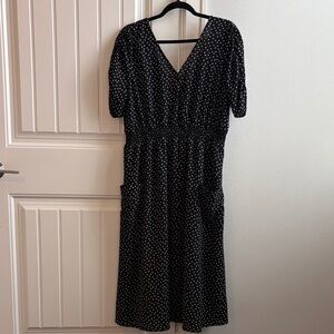 Good Luck Gem Black and White Midi Dress